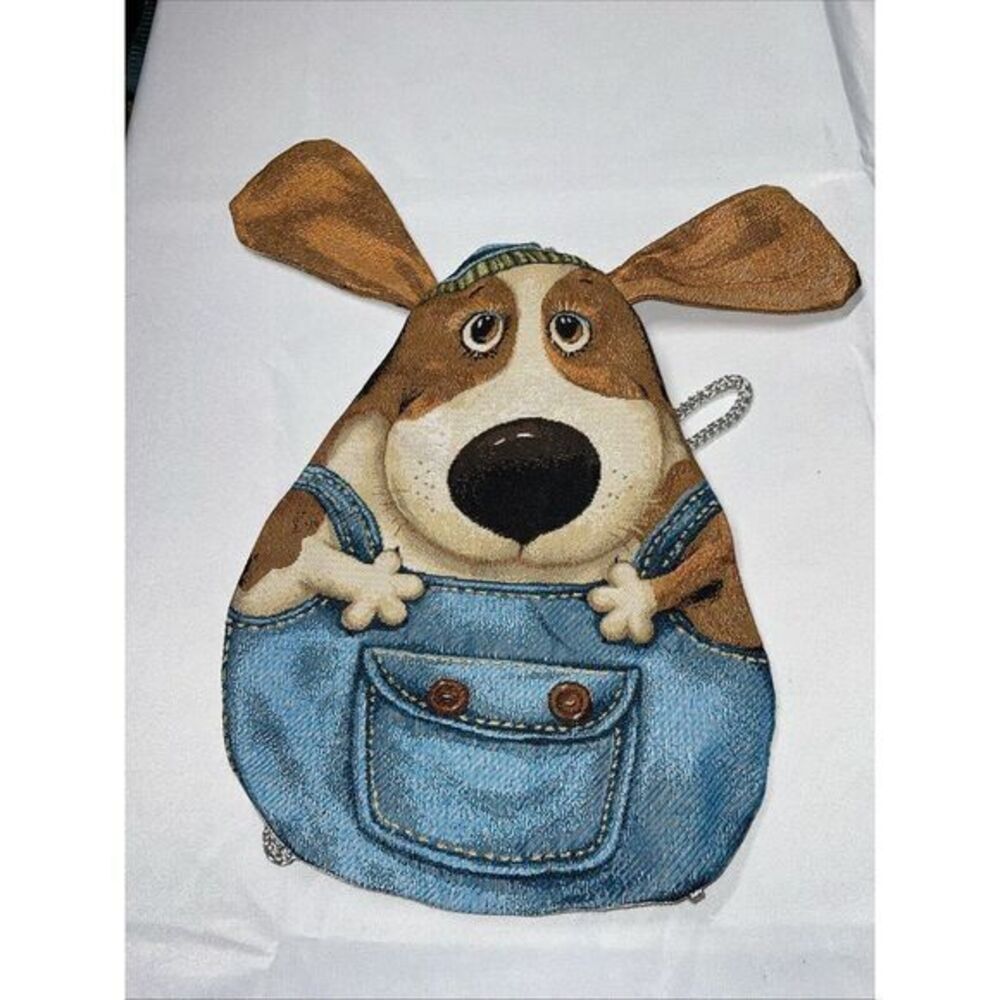 Puppy Shaped Animated Colorful Tapestry String Backpack